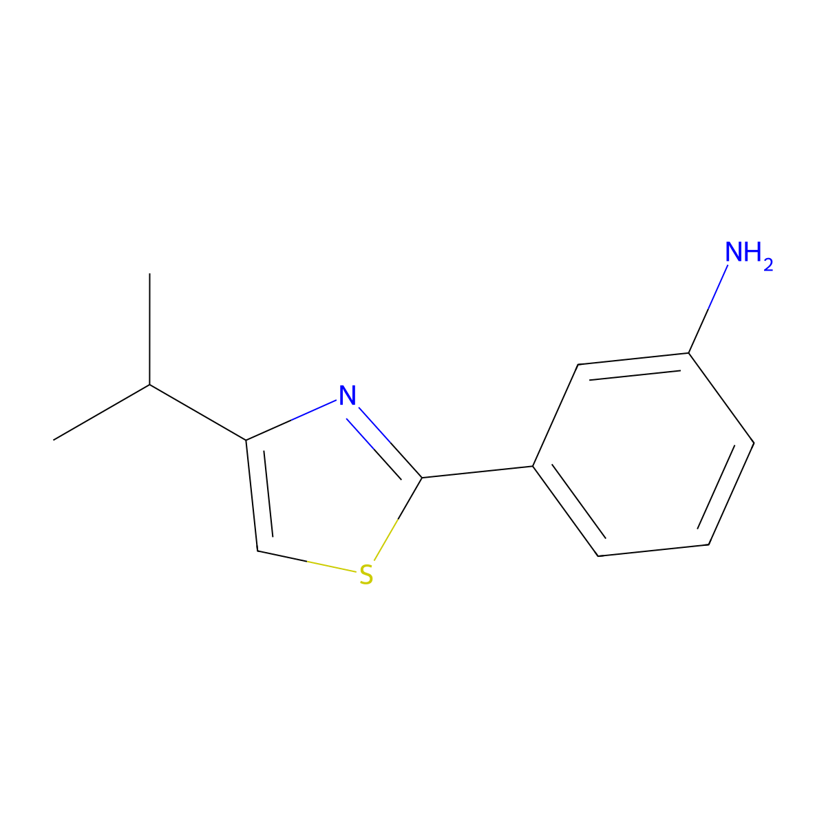 3-(4-Isopropylthiazol-2-yl)aniline molecular structure, CAS 1017184-84-7