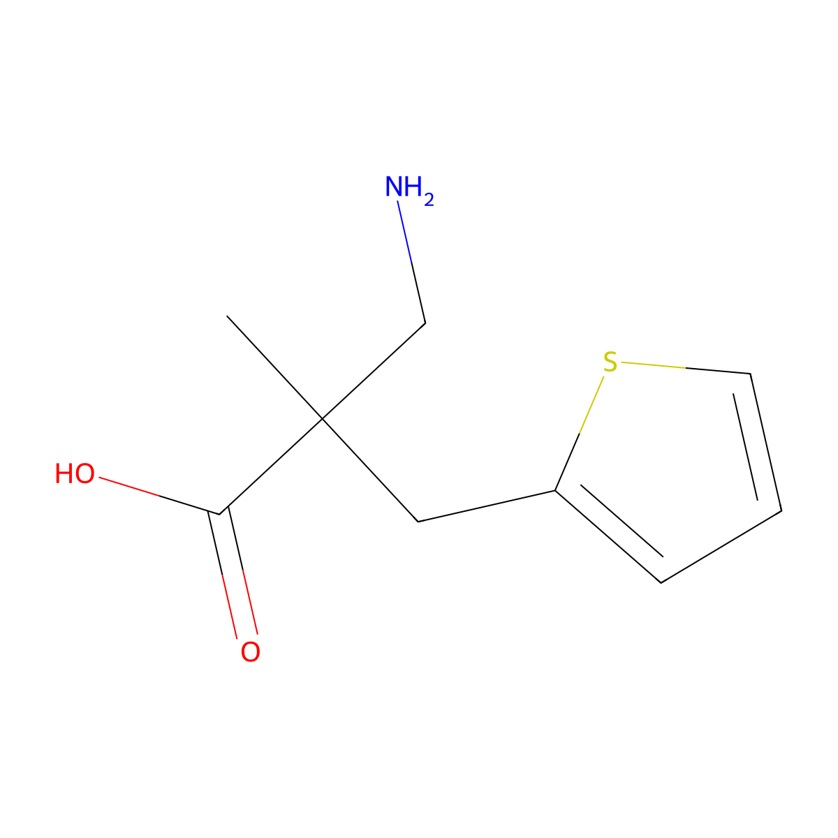3-Amino-2-methyl-2-[(thiophen-2-yl)methyl]propanoic acid molecular structure, CAS 1017185-03-3