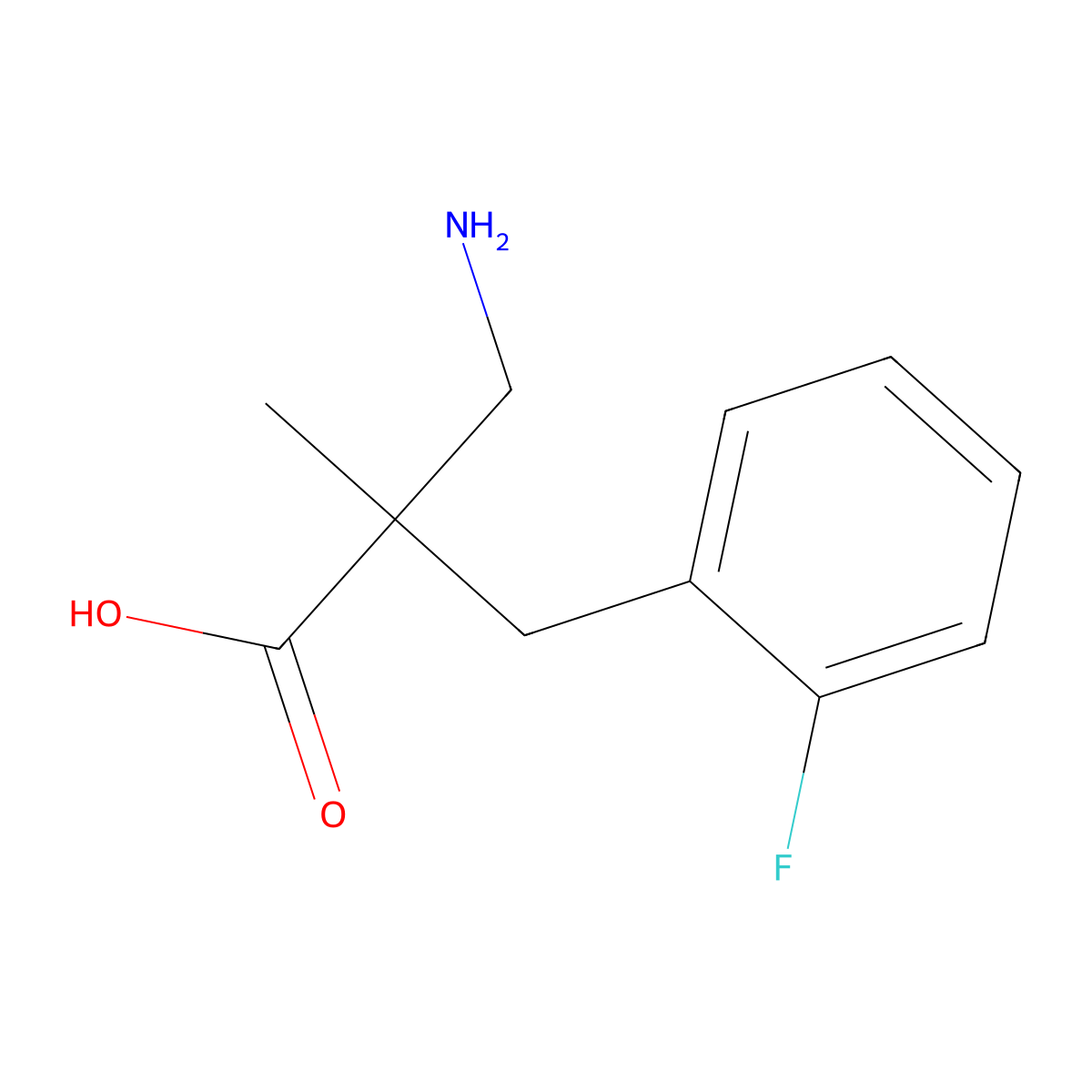 3-Amino-2-[(2-fluorophenyl)methyl]-2-methylpropanoic acid molecular structure, CAS 1017185-11-3