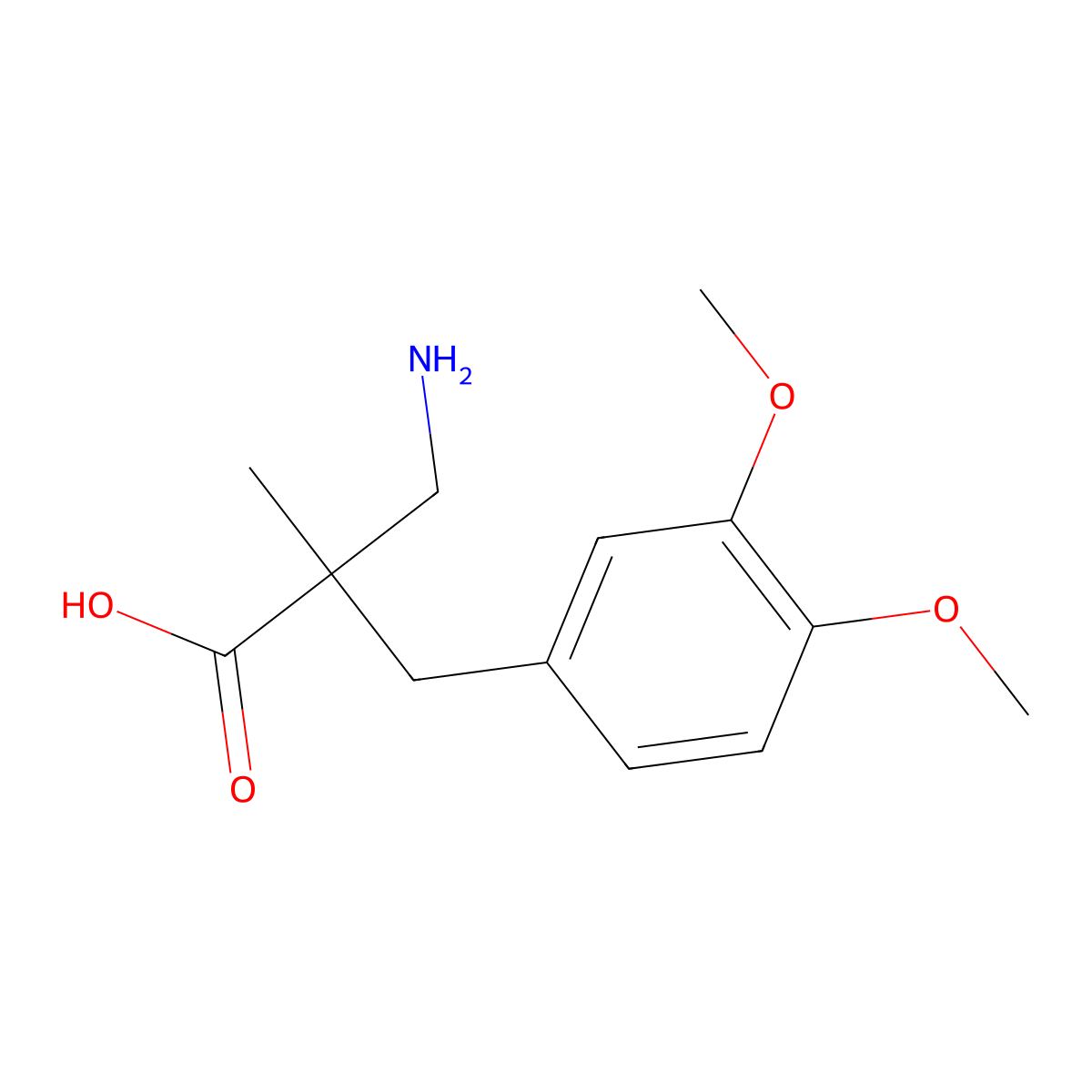 3-Amino-2-[(3,4-dimethoxyphenyl)methyl]-2-methylpropanoic acid molecular structure, CAS 1017185-27-1