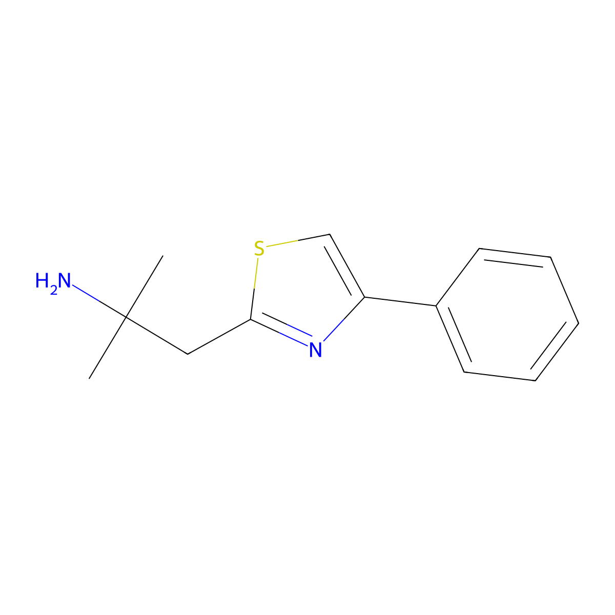 2-Methyl-1-(4-phenylthiazol-2-YL)propan-2-amine molecular structure, CAS 1017186-56-9