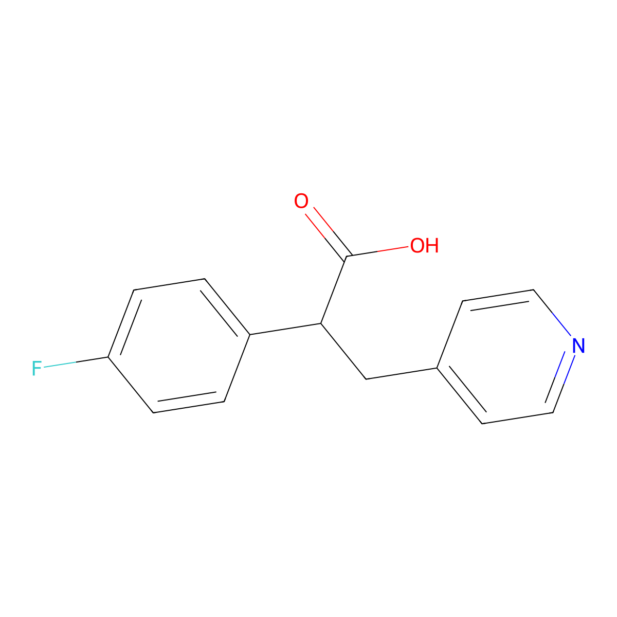 2-(4-Fluorophenyl)-3-(pyridin-4-yl)propanoicacid molecular structure, CAS 1017188-76-9