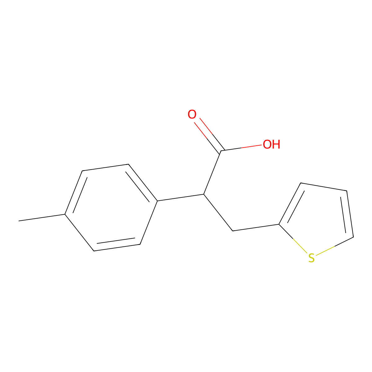 2-(4-Methylphenyl)-3-(2-thienyl)propanoic acid molecular structure, CAS 1017189-40-0