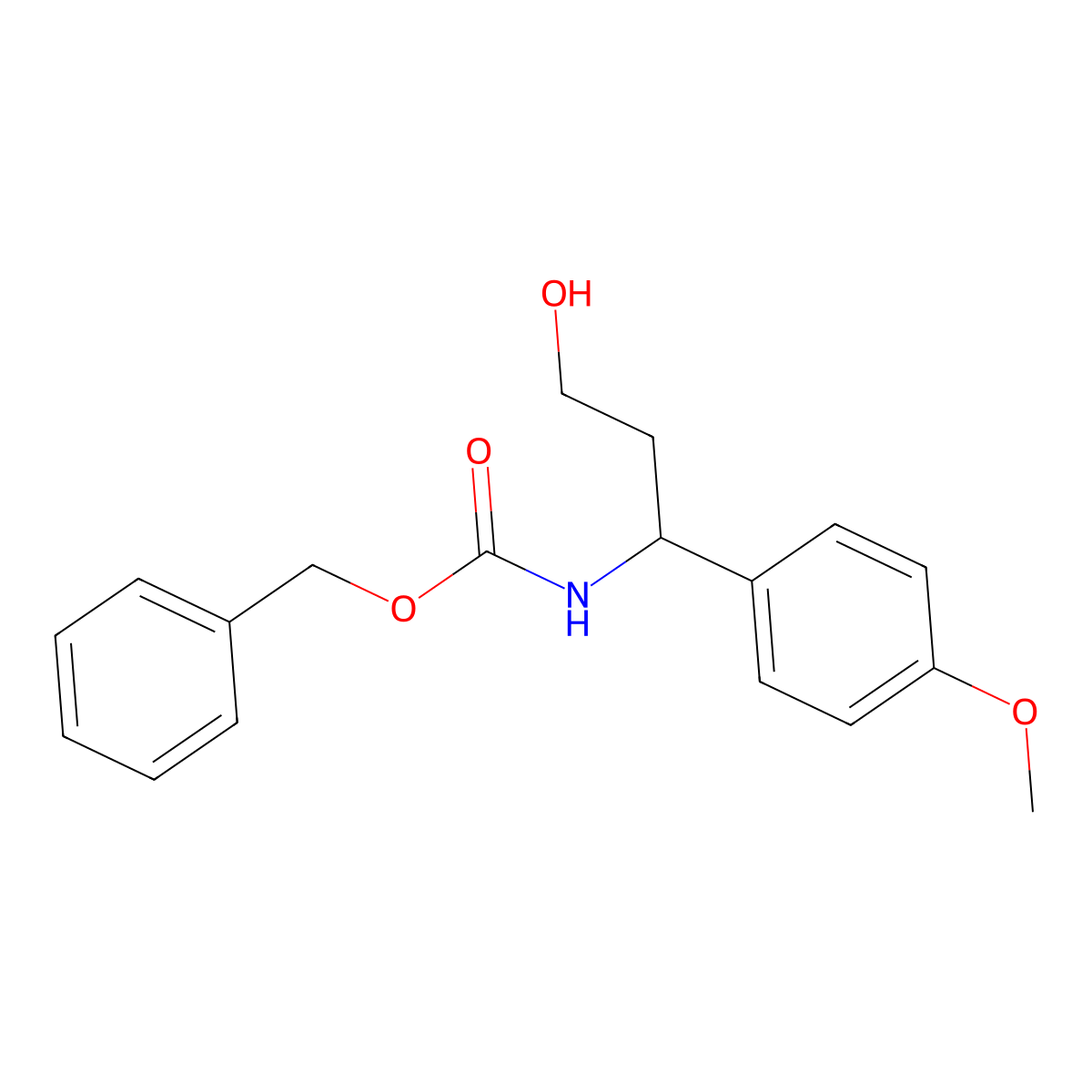 benzyl N-[3-hydroxy-1-(4-methoxyphenyl)propyl]carbamate molecular structure, CAS 101719-25-9