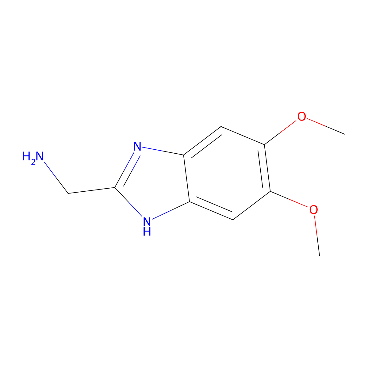 2-(Aminomethyl)-5,6-dimethoxy-1H-benzimidazole molecular structure, CAS 1017190-67-8