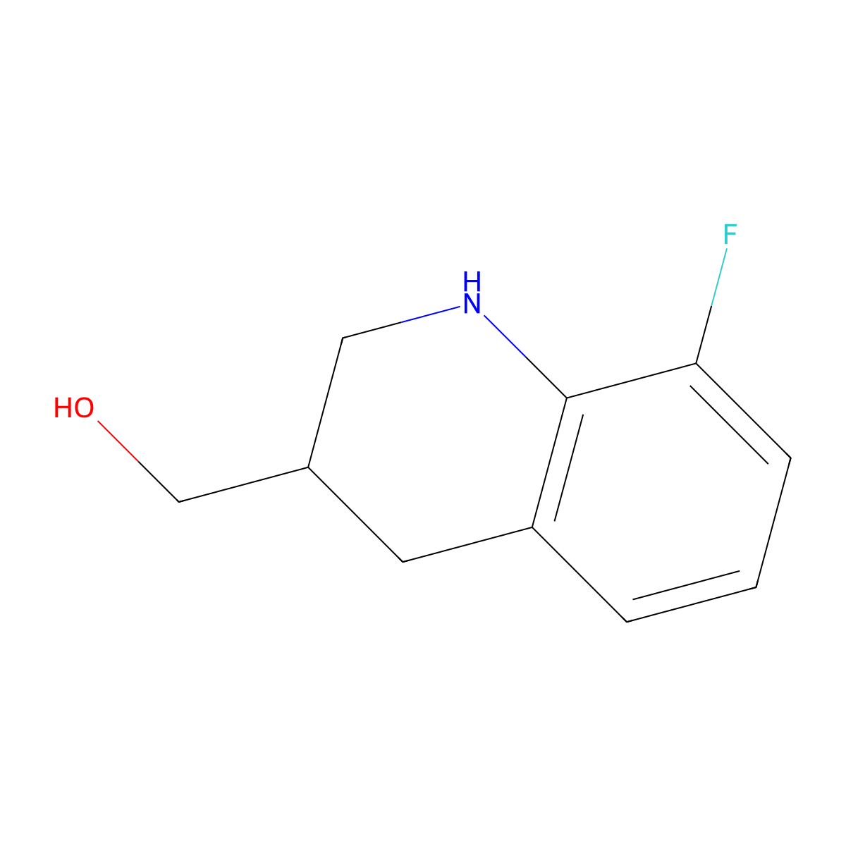 (8-Fluoro-1,2,3,4-tetrahydroquinolin-3-yl)methanol molecular structure, CAS 1017191-02-4