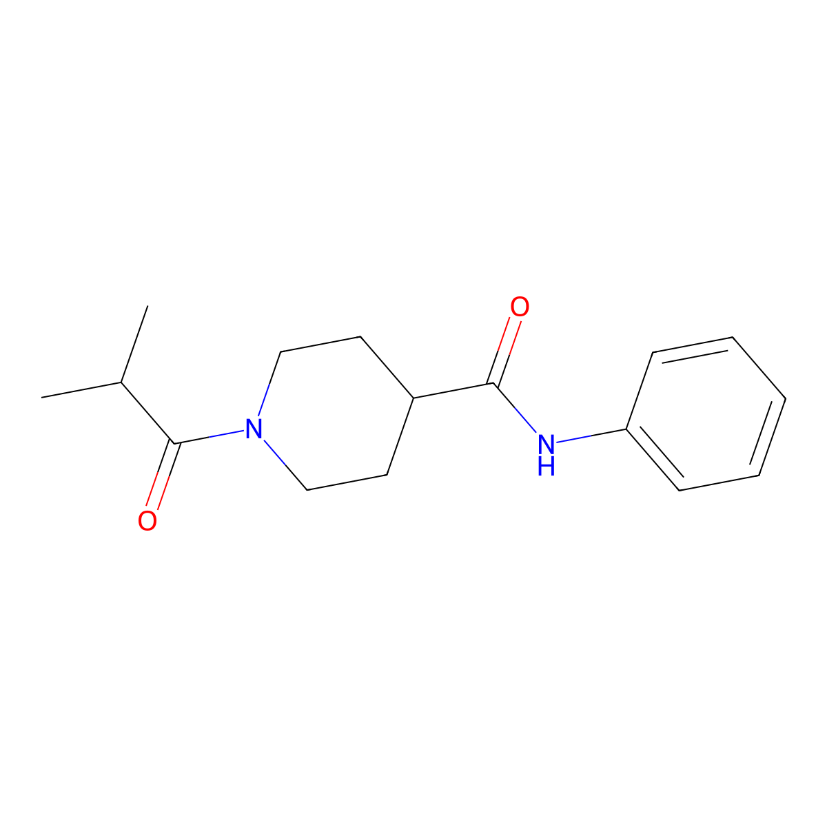 1-(2-methylpropanoyl)-N-phenylpiperidine-4-carboxamide molecular structure, CAS 1017191-32-0