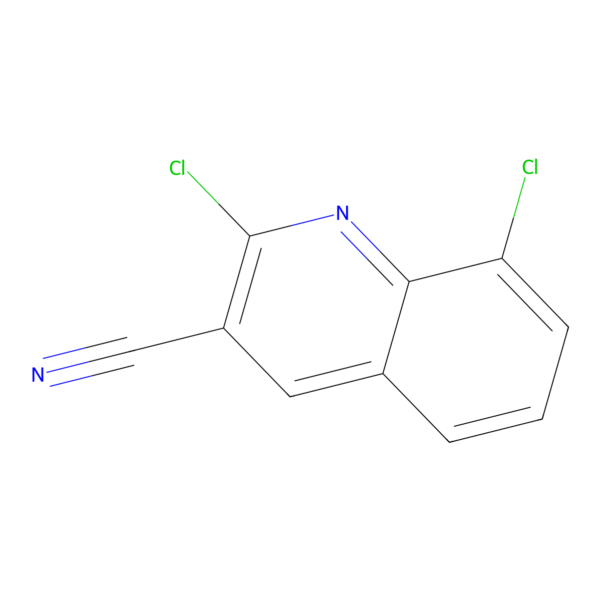 2,8-Dichloro-3-quinolinecarbonitrile molecular structure, CAS 1017191-52-4