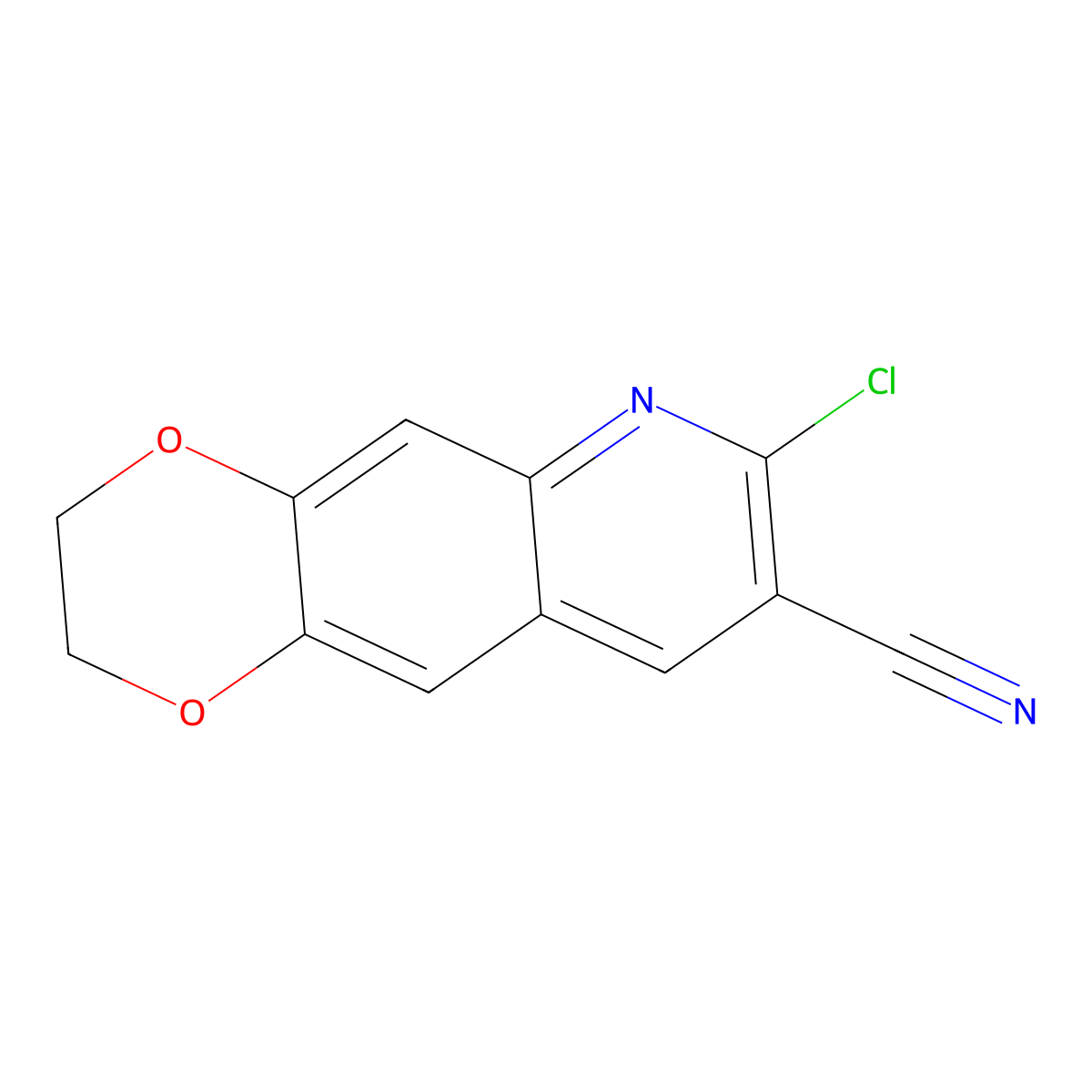 7-chloro-2H,3H-[1,4]dioxino[2,3-g]quinoline-8-carbonitrile molecular structure, CAS 1017191-55-7