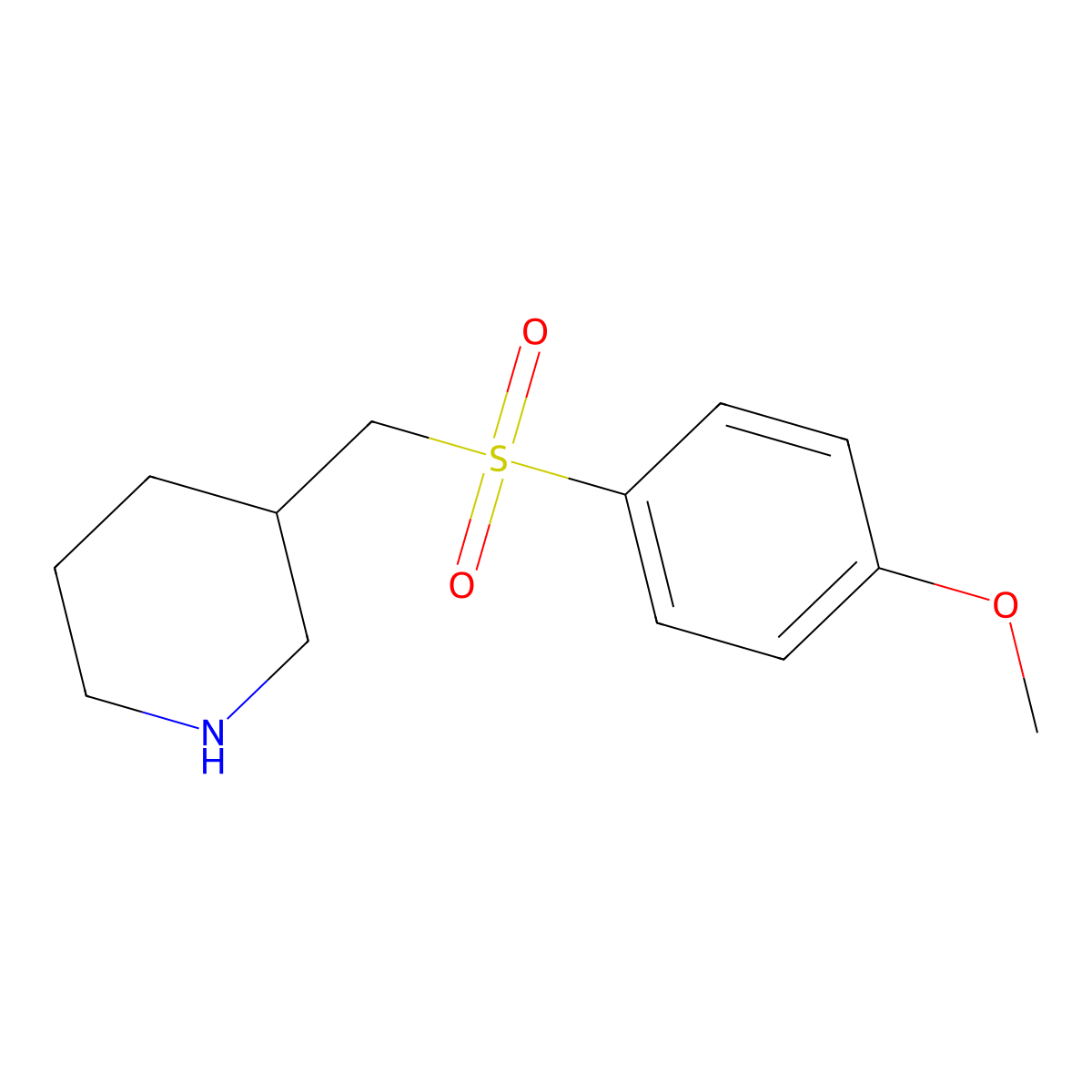 3-((4-Methoxyphenylsulfonyl)methyl)piperidine molecular structure, CAS 1017197-15-7