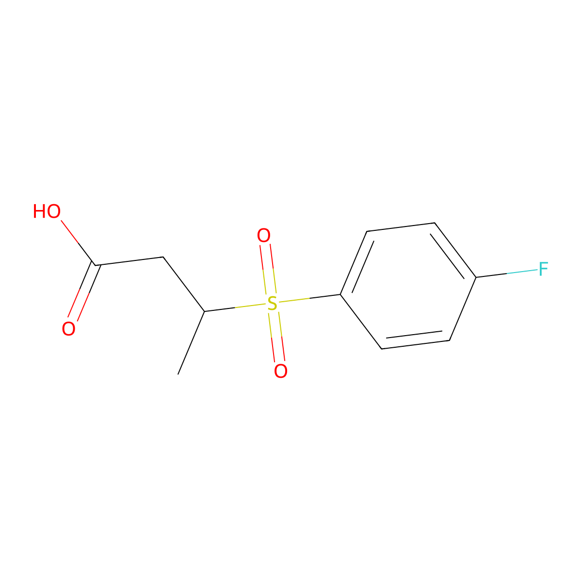3-(4-Fluorobenzenesulfonyl)butanoic acid molecular structure, CAS 1017197-73-7