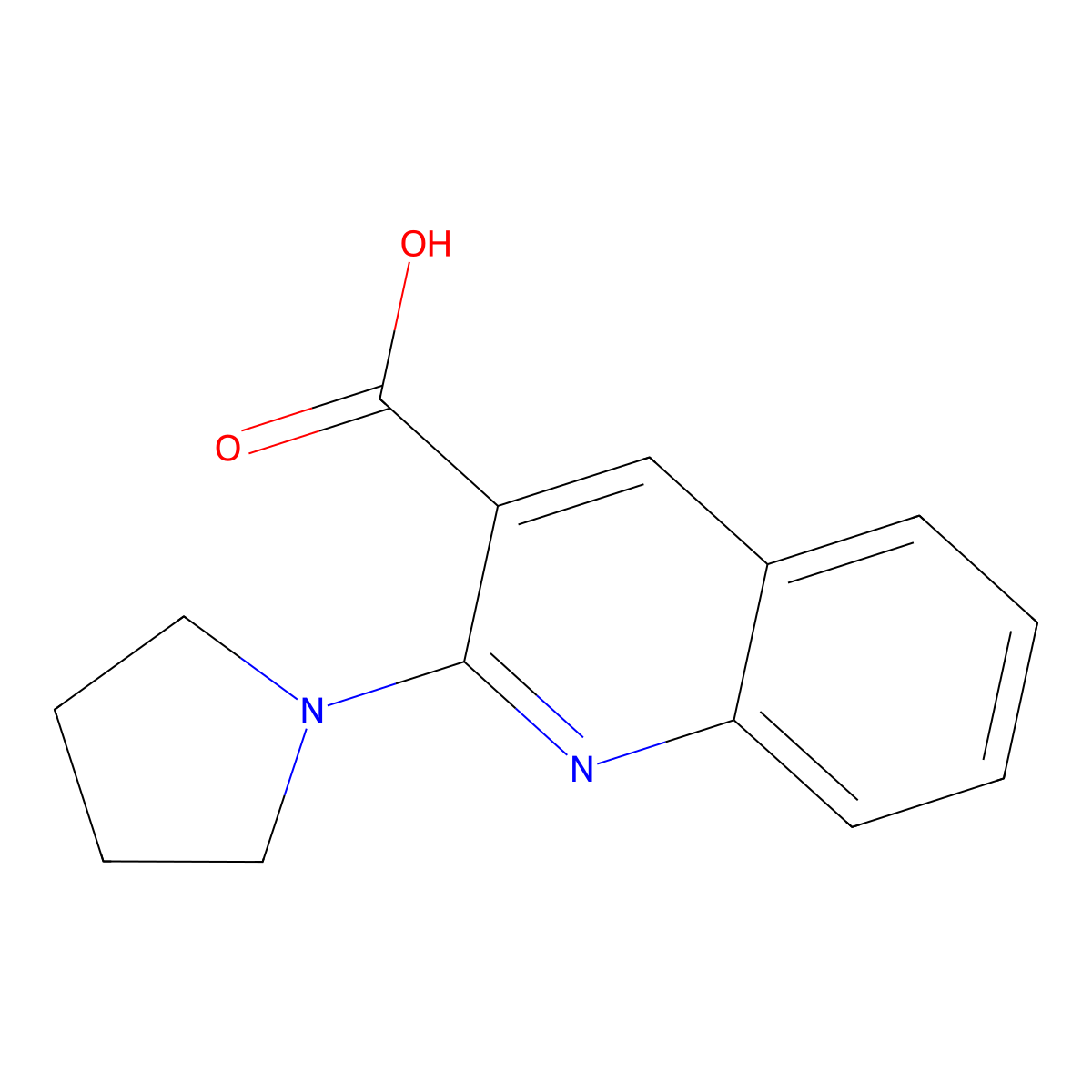 2-(Pyrrolidin-1-yl)quinoline-3-carboxylic acid molecular structure, CAS 1017199-72-2