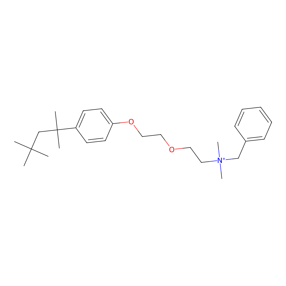 Benzethonium molecular structure, CAS 10172-60-8