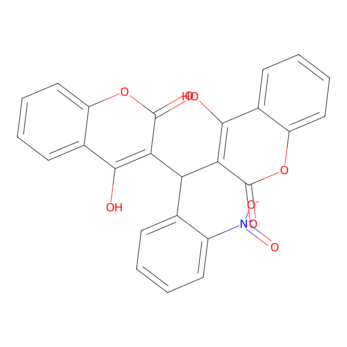 3,3'-[(2-Nitrophenyl)methylene]bis[4-hydroxy-2H-1-benzopyran-2-one] molecular structure, CAS 10172-69-7