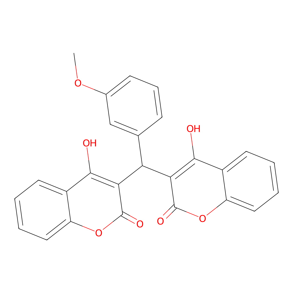 3,3'-[(3-methoxyphenyl)methanediyl]bis(4-hydroxy-2H-chromen-2-one) molecular structure, CAS 10172-74-4