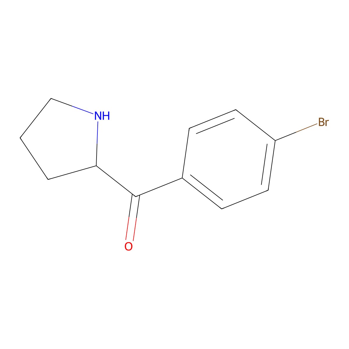 2-(4-Bromobenzoyl)pyrrolidine molecular structure, CAS 1017201-28-3