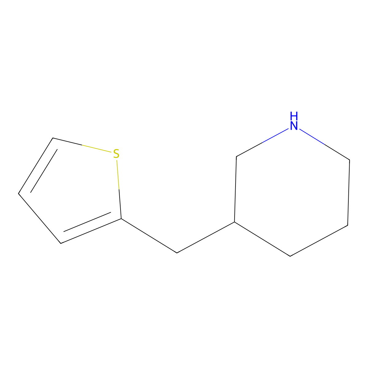 3-(Thiophen-2-ylmethyl)piperidine molecular structure, CAS 1017202-30-0