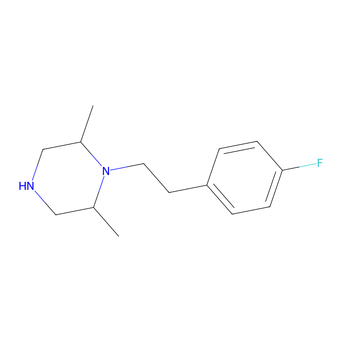 1-[2-(4-Fluorophenyl)ethyl]-2,6-dimethylpiperazine molecular structure, CAS 1017205-44-5