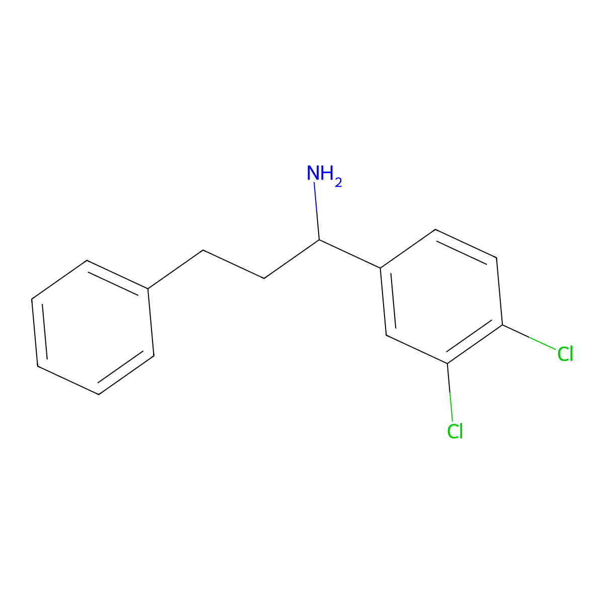 1-(3,4-Dichlorophenyl)-3-phenylpropan-1-amine molecular structure, CAS 1017205-89-8