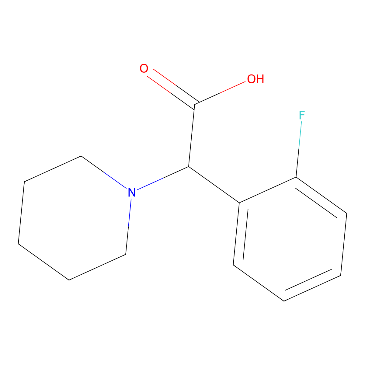 2-(2-Fluorophenyl)-2-(piperidin-1-yl)acetic acid molecular structure, CAS 1017206-15-3