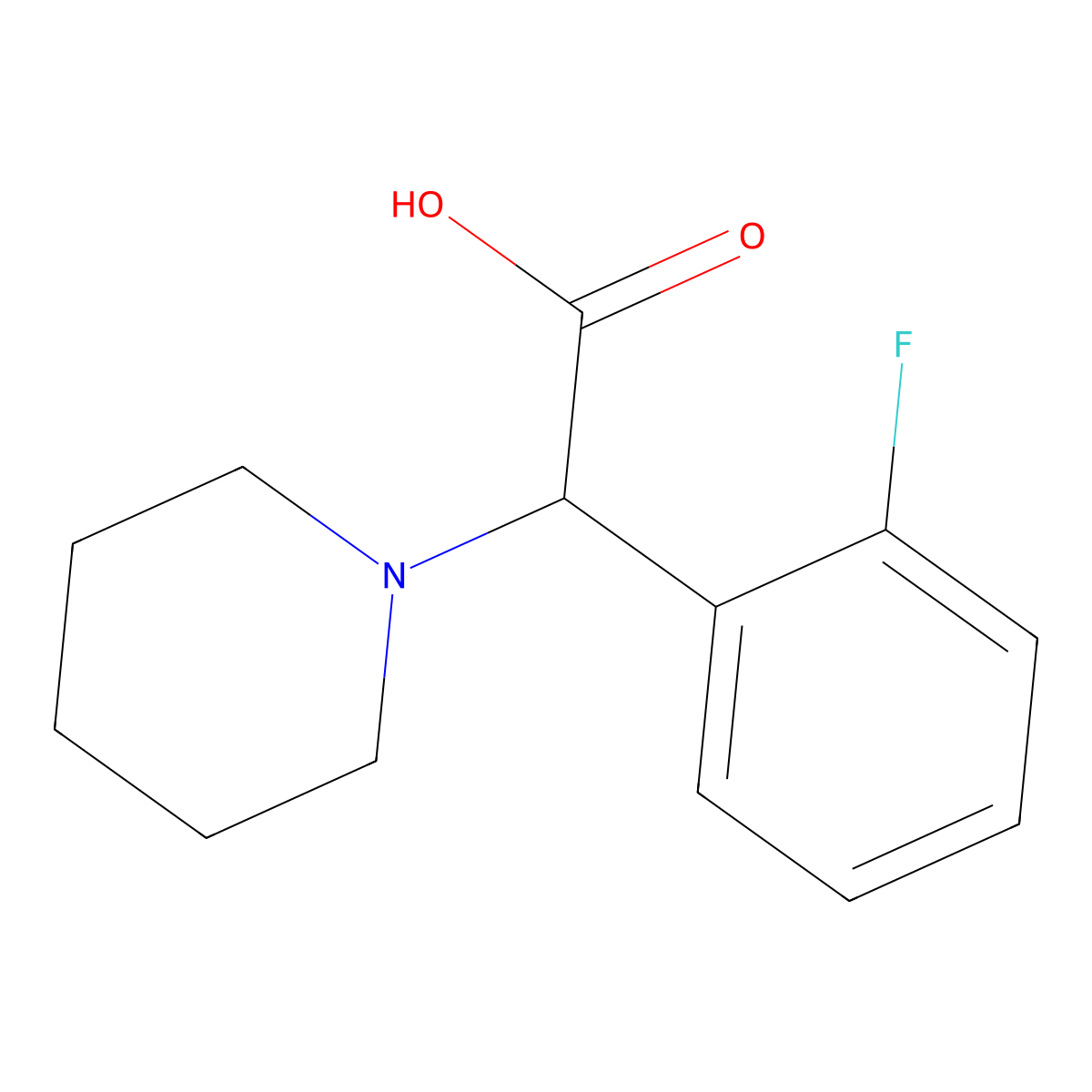 2-(2-Fluorophenyl)-2-(piperidin-1-yl)acetic acid molecular structure, CAS 1017206-15-3