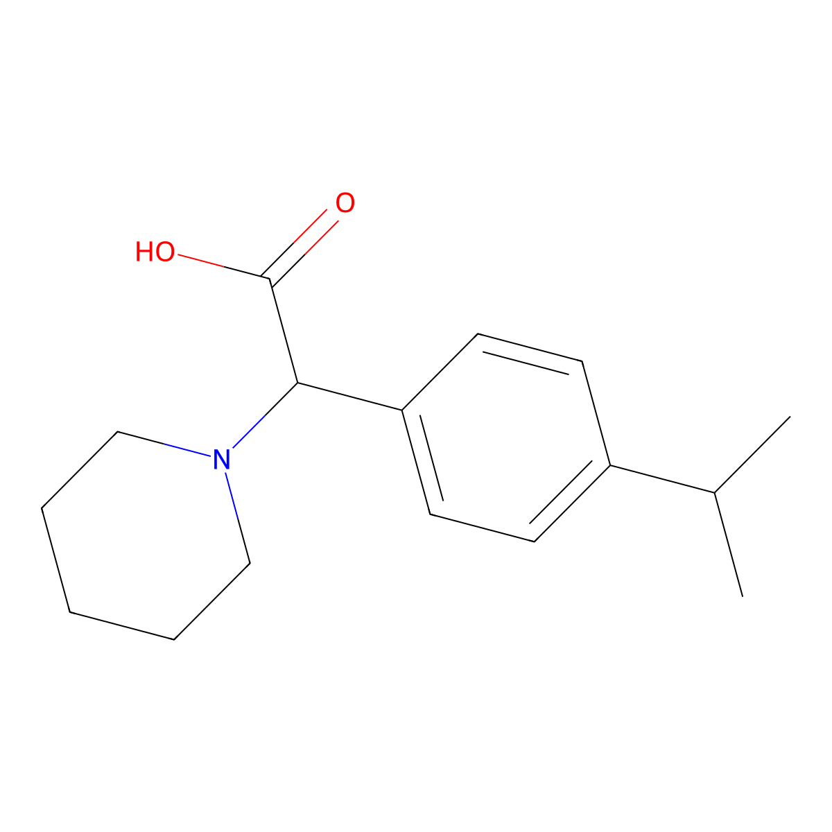 2-(4-Isopropylphenyl)-2-(piperidin-1-yl)acetic acid molecular structure, CAS 1017206-19-7