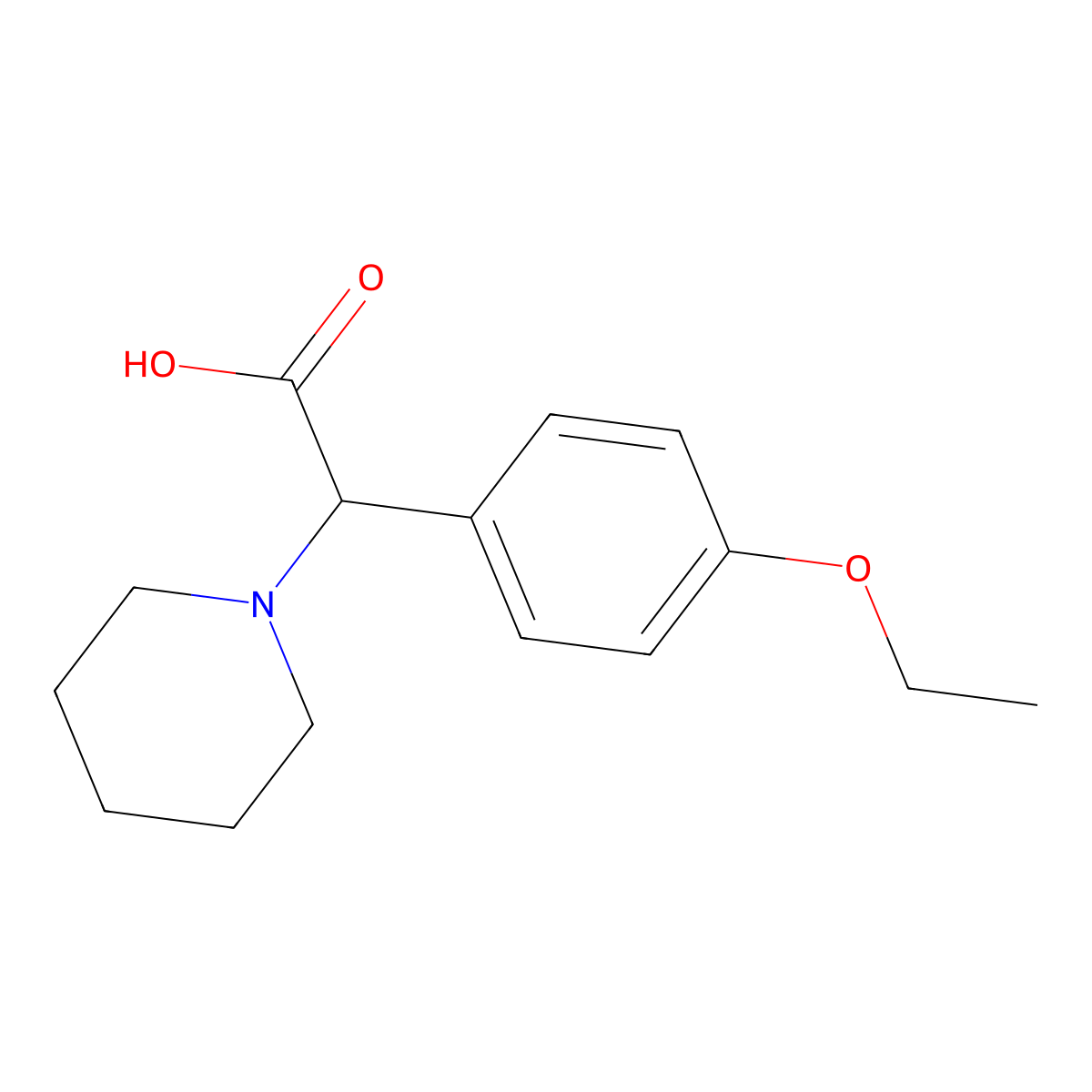 2-(4-Ethoxyphenyl)-2-(piperidin-1-yl)acetic acid molecular structure, CAS 1017206-23-3