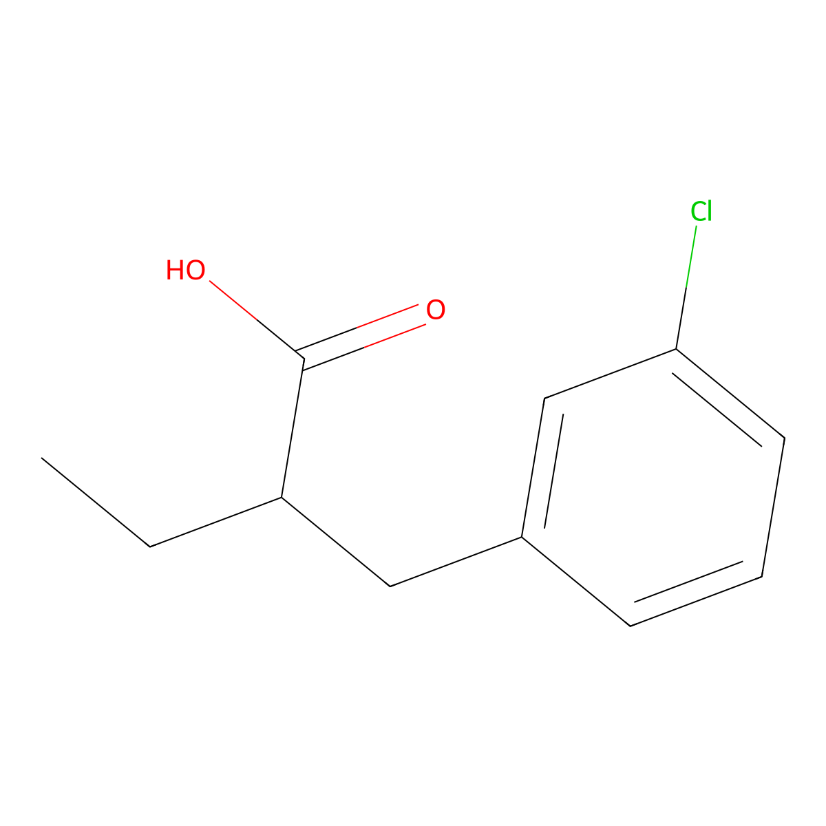 2-(3-Chlorobenzyl)butanoic acid molecular structure, CAS 1017208-46-6