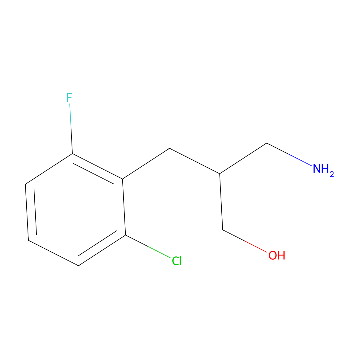 3-Amino-2-[(2-chloro-6-fluorophenyl)methyl]propan-1-ol molecular structure, CAS 1017209-82-3