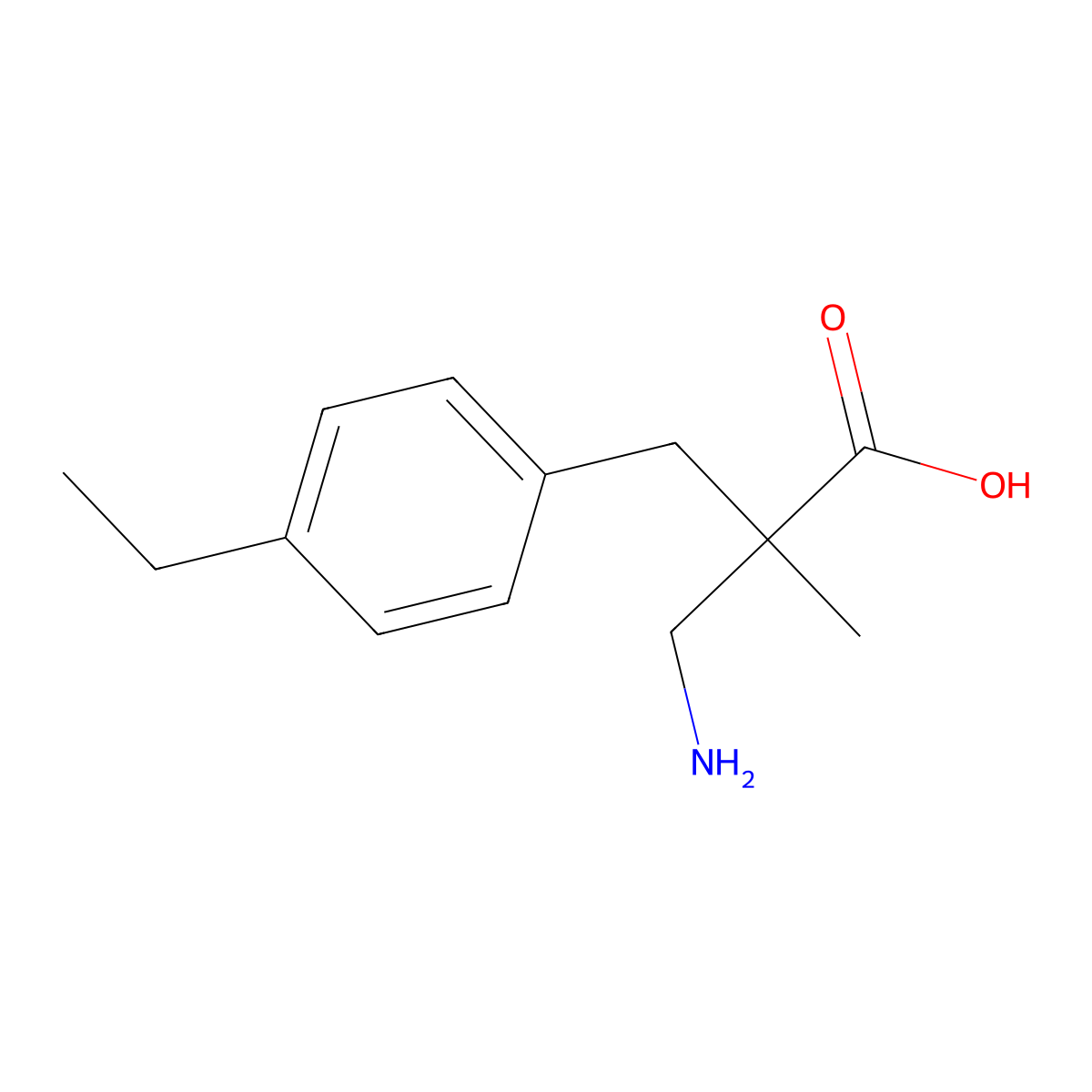 3-Amino-2-[(4-ethylphenyl)methyl]-2-methylpropanoic acid molecular structure, CAS 1017210-21-7