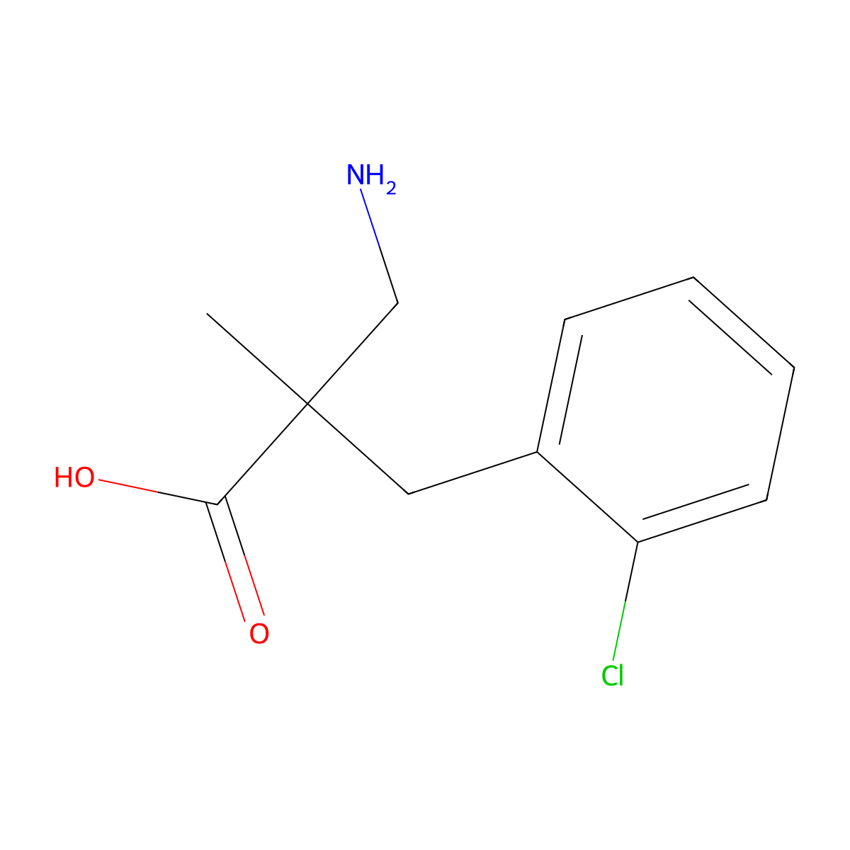3-Amino-2-[(2-chlorophenyl)methyl]-2-methylpropanoicacid molecular structure, CAS 1017210-25-1