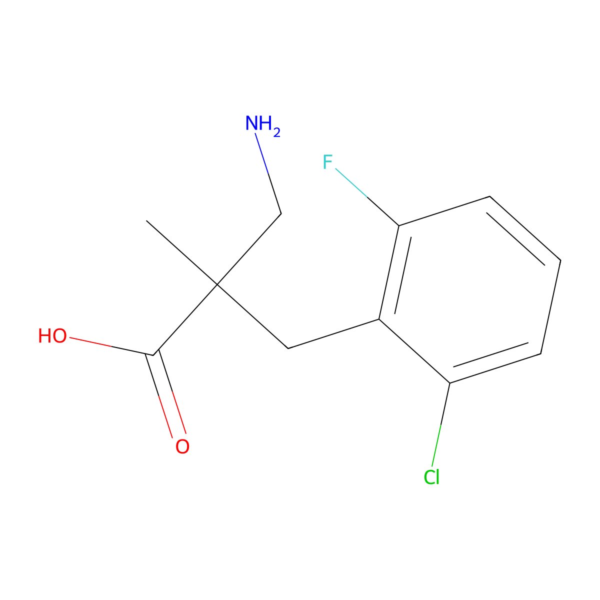 3-Amino-2-[(2-chloro-6-fluorophenyl)methyl]-2-methylpropanoic acid molecular structure, CAS 1017210-33-1