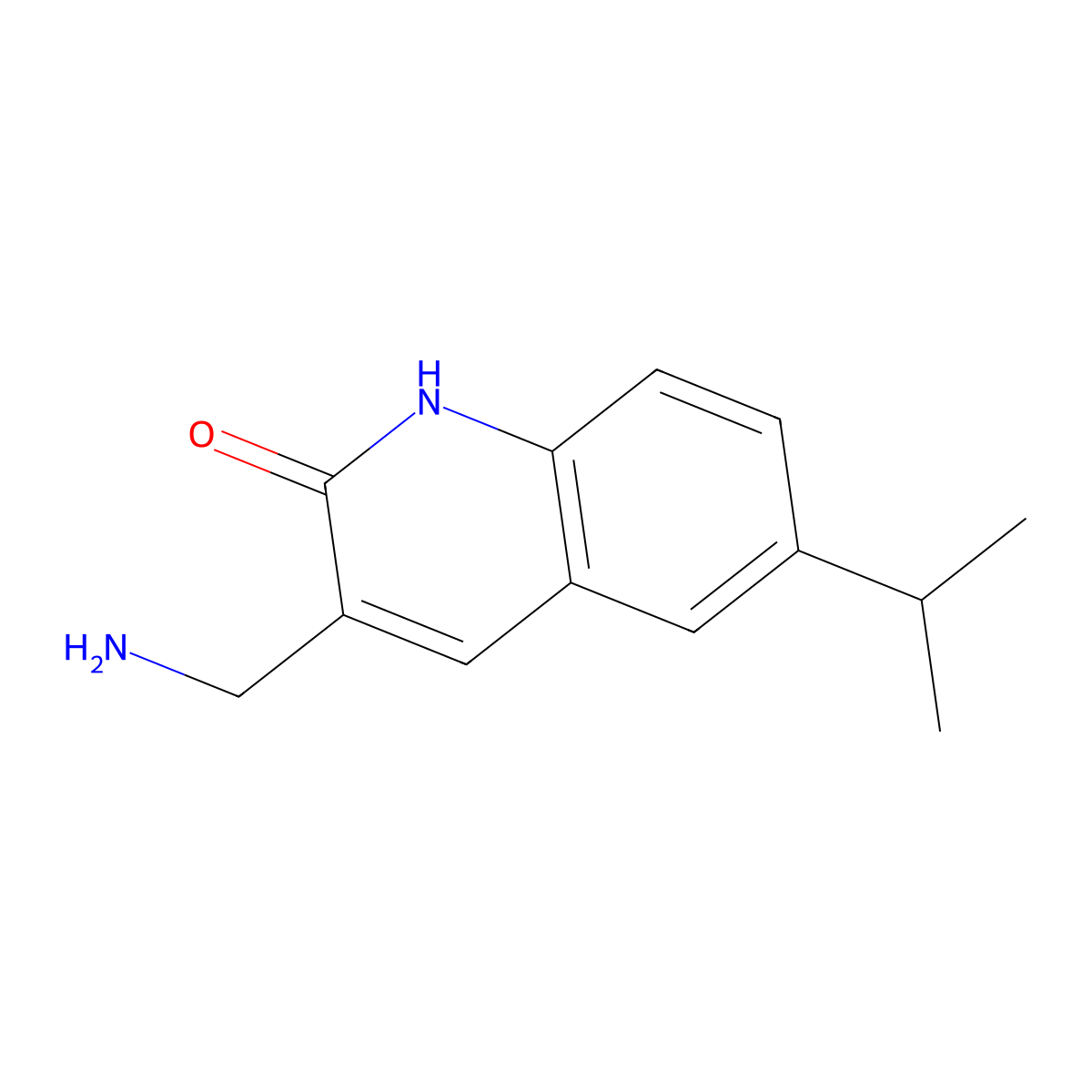3-(Aminomethyl)-6-(propan-2-yl)-1,2-dihydroquinolin-2-one molecular structure, CAS 1017210-73-9