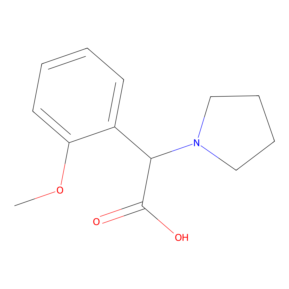 2-(2-Methoxyphenyl)-2-(pyrrolidin-1-yl)acetic acid molecular structure, CAS 1017212-17-7