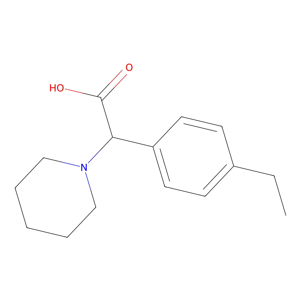 2-(4-Ethylphenyl)-2-(piperidin-1-yl)acetic acid molecular structure, CAS 1017212-40-6