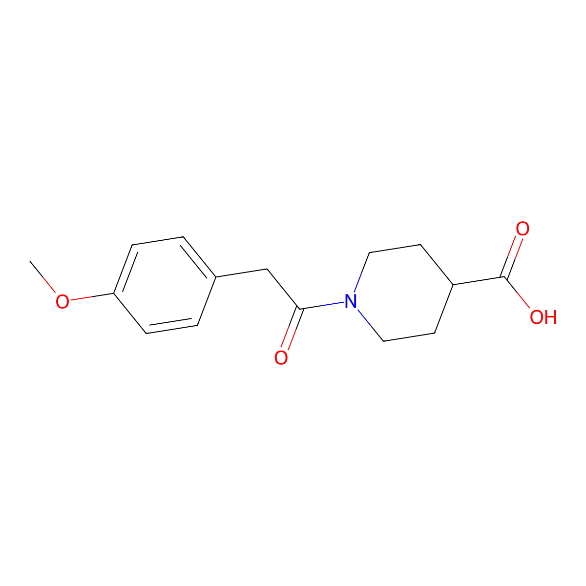 1-[2-(4-Methoxyphenyl)acetyl]piperidine-4-carboxylic acid molecular structure, CAS 1017214-21-9