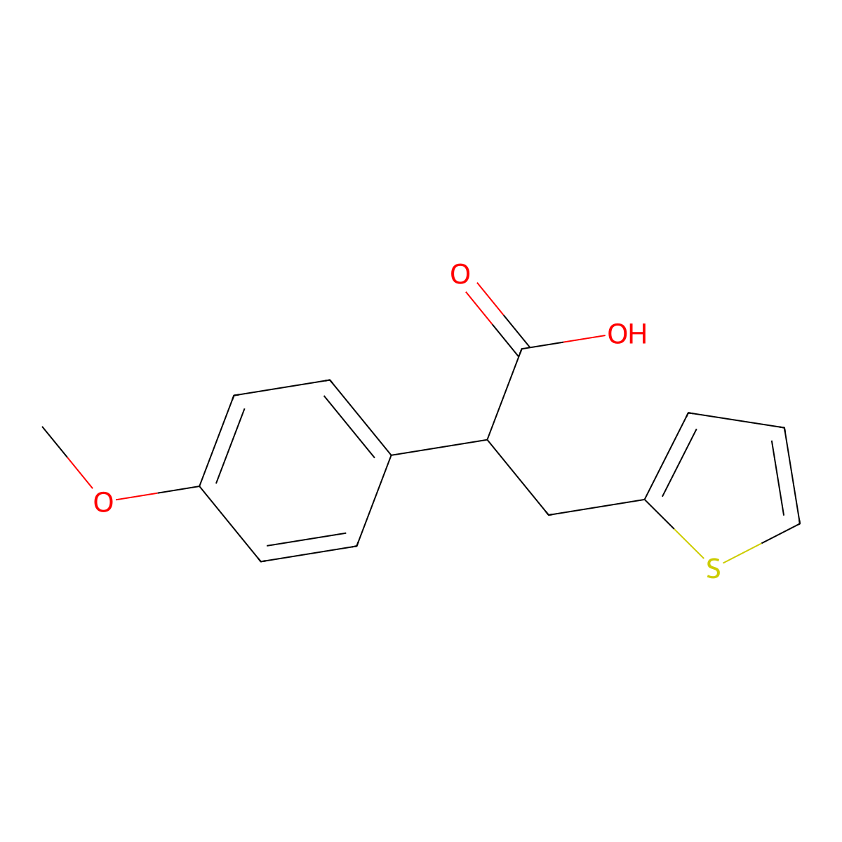 2-(4-Methoxyphenyl)-3-(thiophen-2-yl)propanoic acid molecular structure, CAS 1017216-74-8