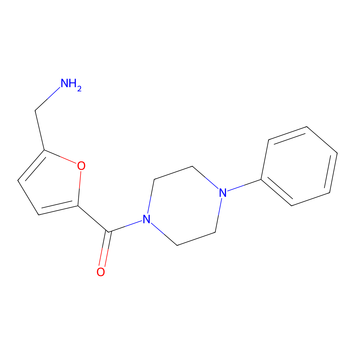 [5-(4-Phenylpiperazine-1-carbonyl)furan-2-yl]methanamine molecular structure, CAS 1017217-14-9