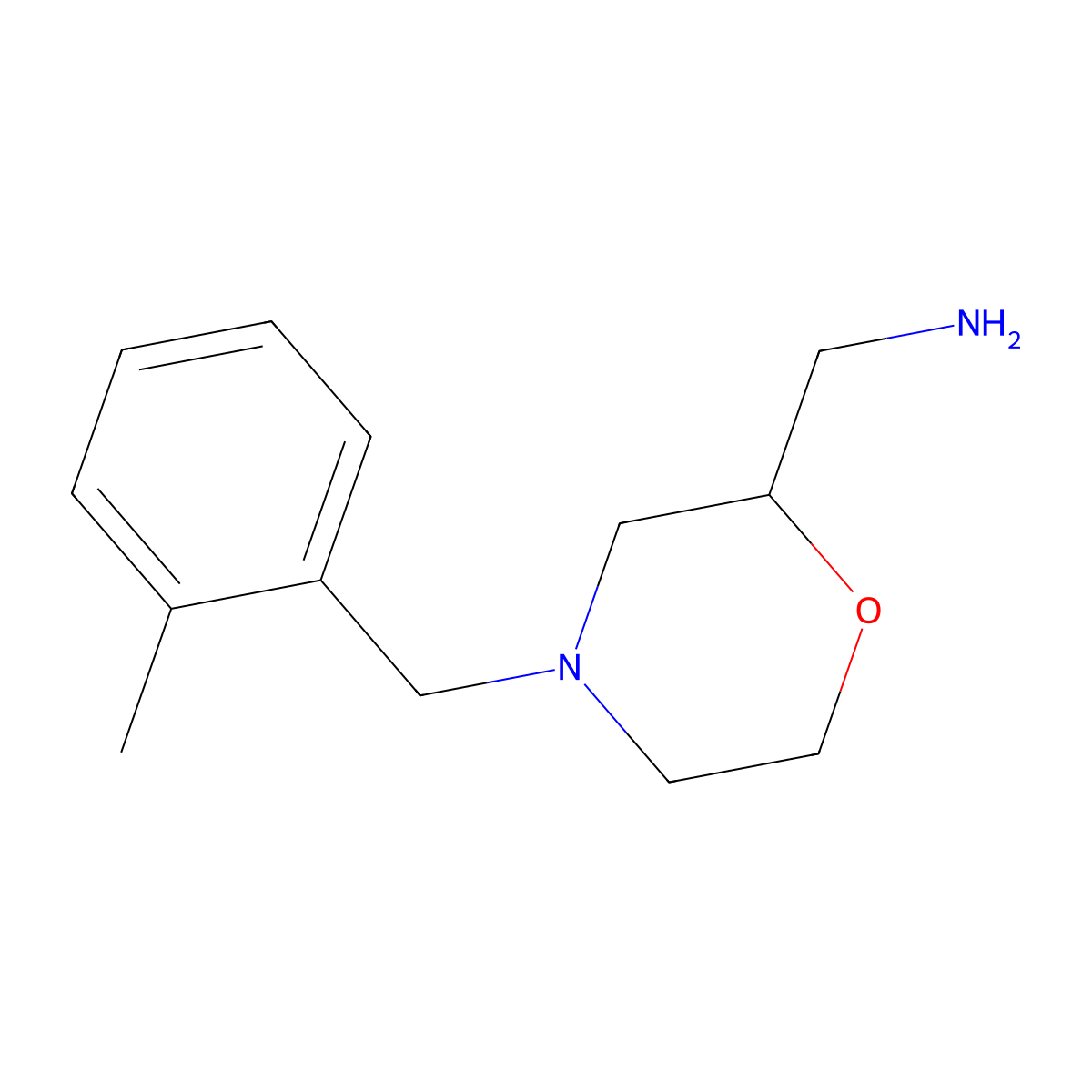{4-[(2-Methylphenyl)methyl]morpholin-2-yl}methanamine molecular structure, CAS 1017217-24-1