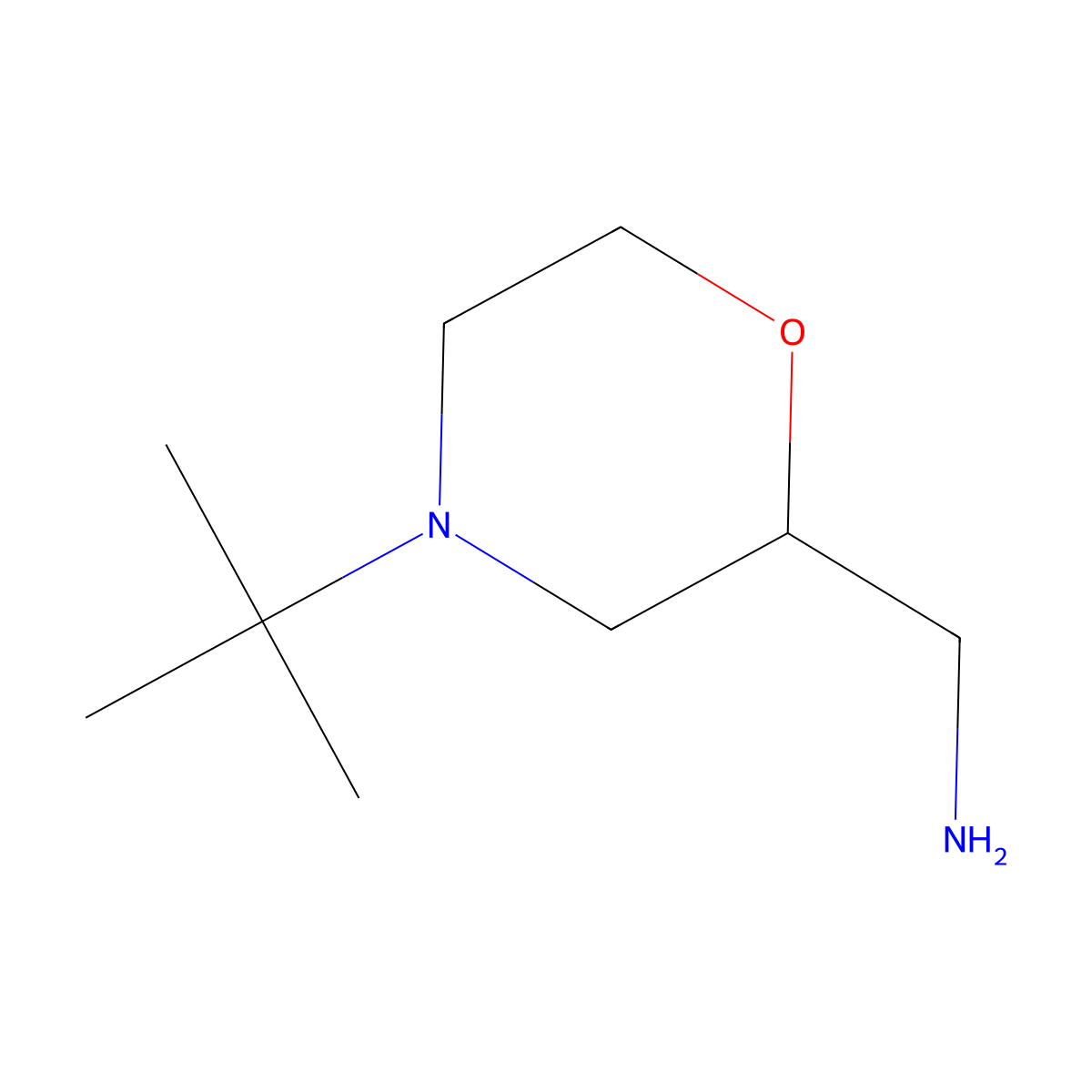 (4-Tert-butylmorpholin-2-yl)methanamine molecular structure, CAS 1017217-39-8