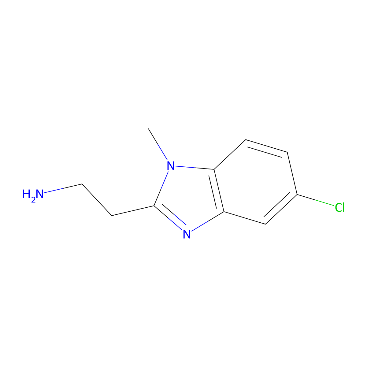 2-(5-chloro-1-methyl-1H-benzo[d]imidazol-2-yl)ethanamine molecular structure, CAS 1017220-86-8