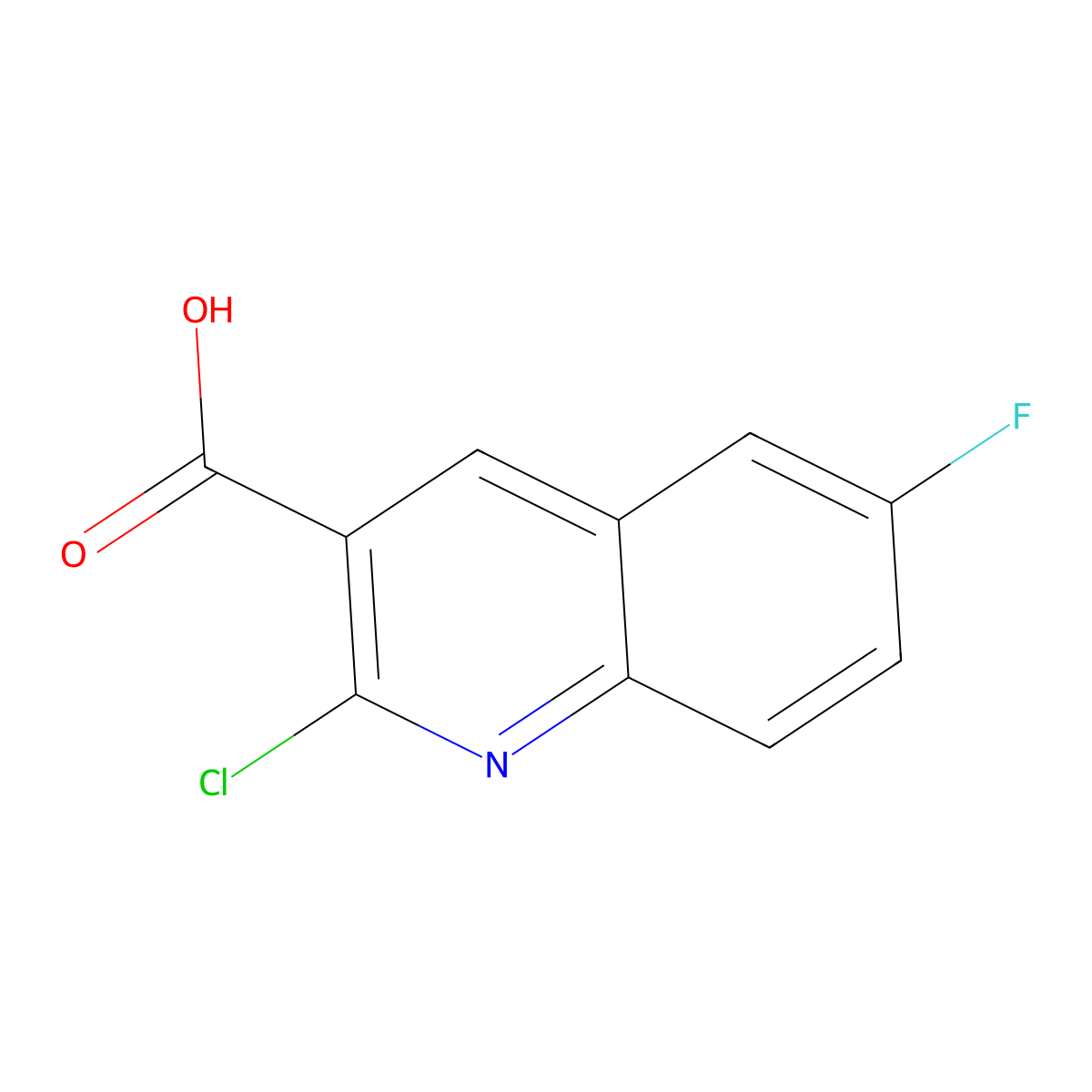 2-Chloro-6-fluoroquinoline-3-carboxylic acid molecular structure, CAS 1017222-23-9