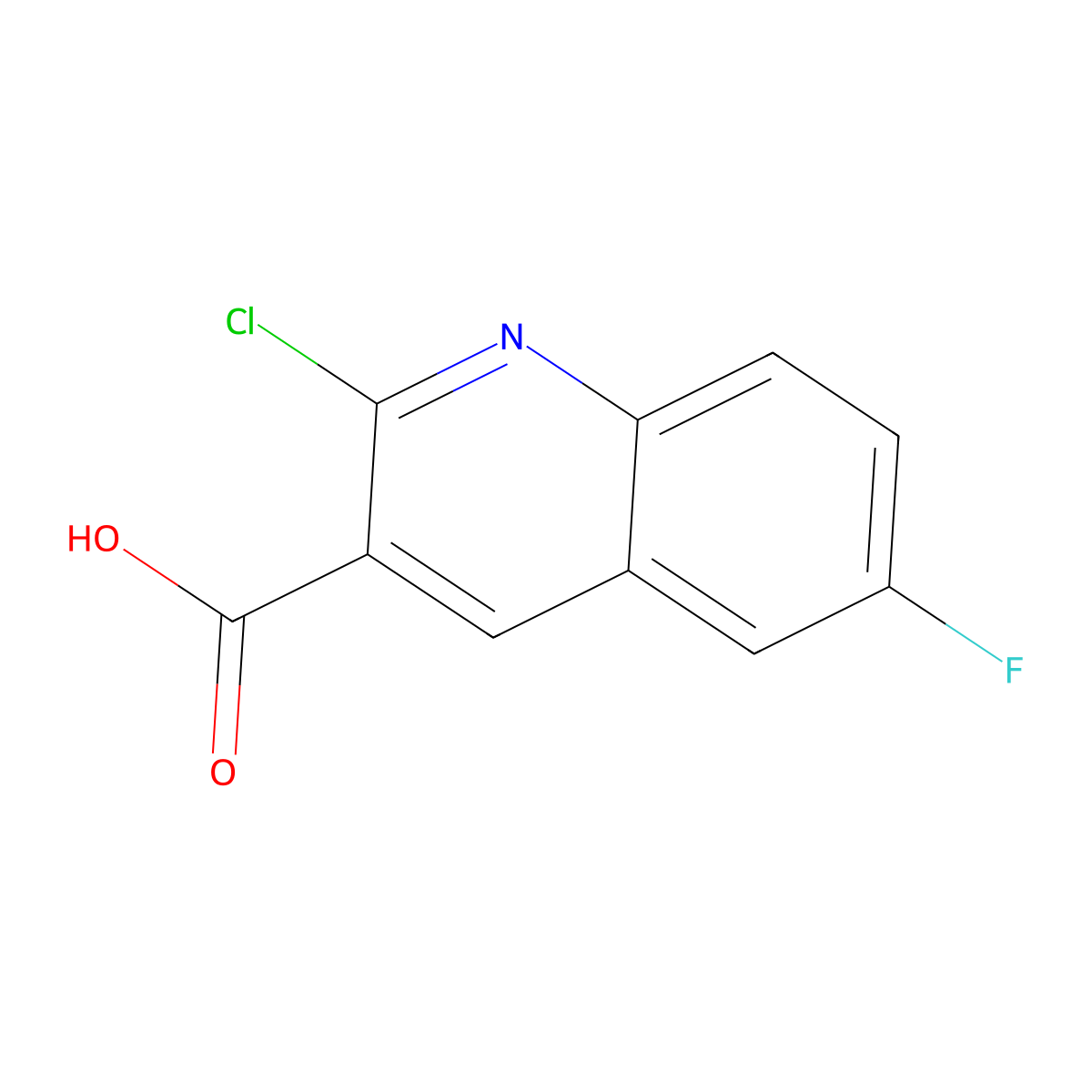 2-Chloro-6-fluoroquinoline-3-carboxylic acid molecular structure, CAS 1017222-23-9