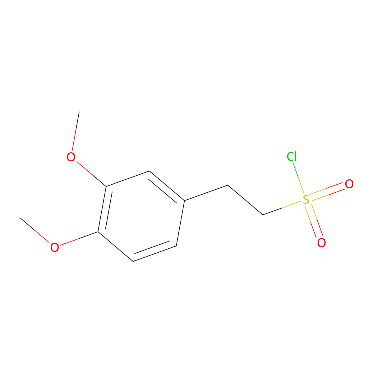 2-(3,4-Dimethoxyphenyl)ethane-1-sulfonyl chloride molecular structure, CAS 1017226-42-4