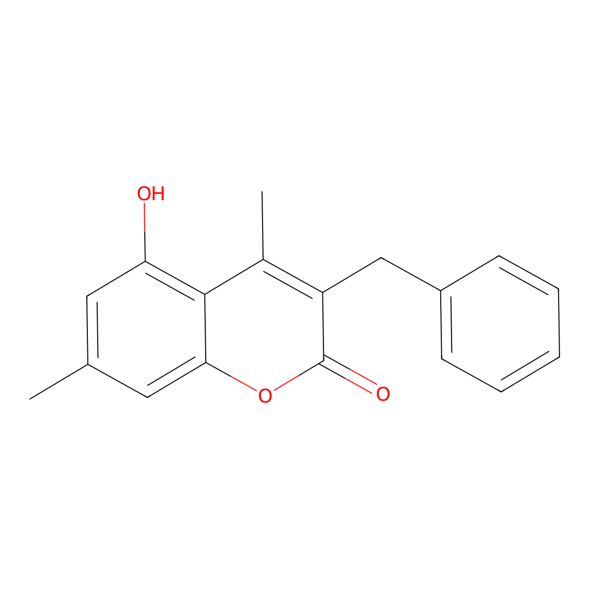 3-benzyl-5-hydroxy-4,7-dimethyl-2H-chromen-2-one molecular structure, CAS 101723-36-8