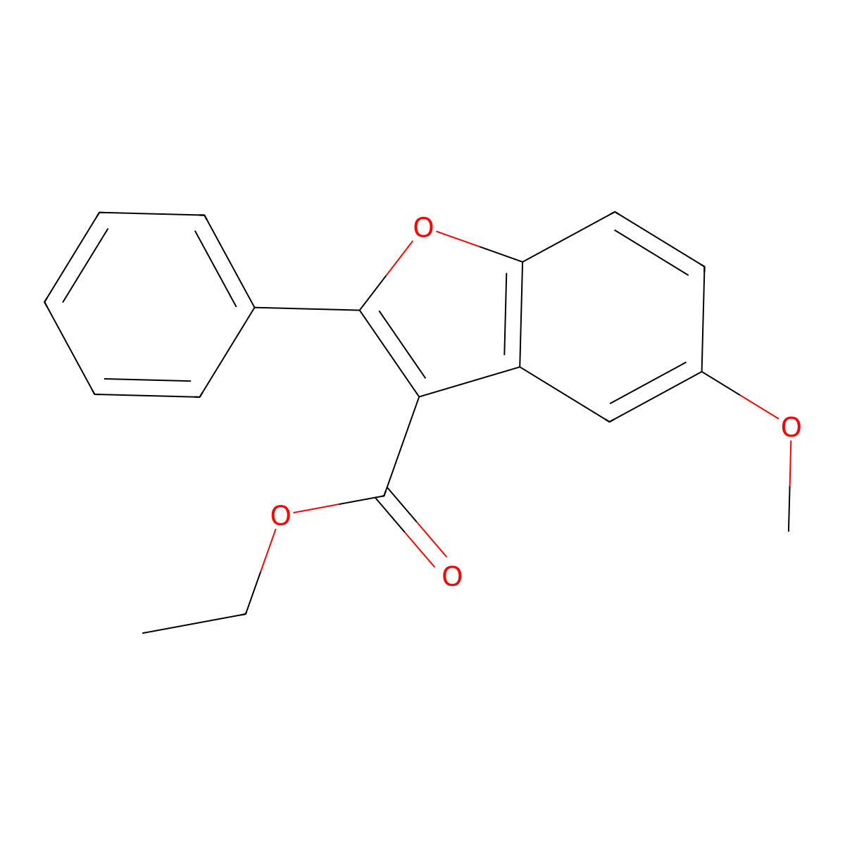 Ethyl 5-methoxy-2-phenyl-1-benzofuran-3-carboxylate molecular structure, CAS 101723-65-3