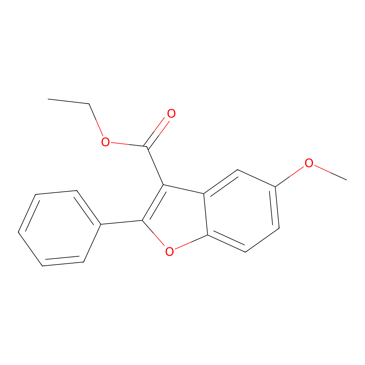 Ethyl 5-methoxy-2-phenyl-1-benzofuran-3-carboxylate molecular structure, CAS 101723-65-3