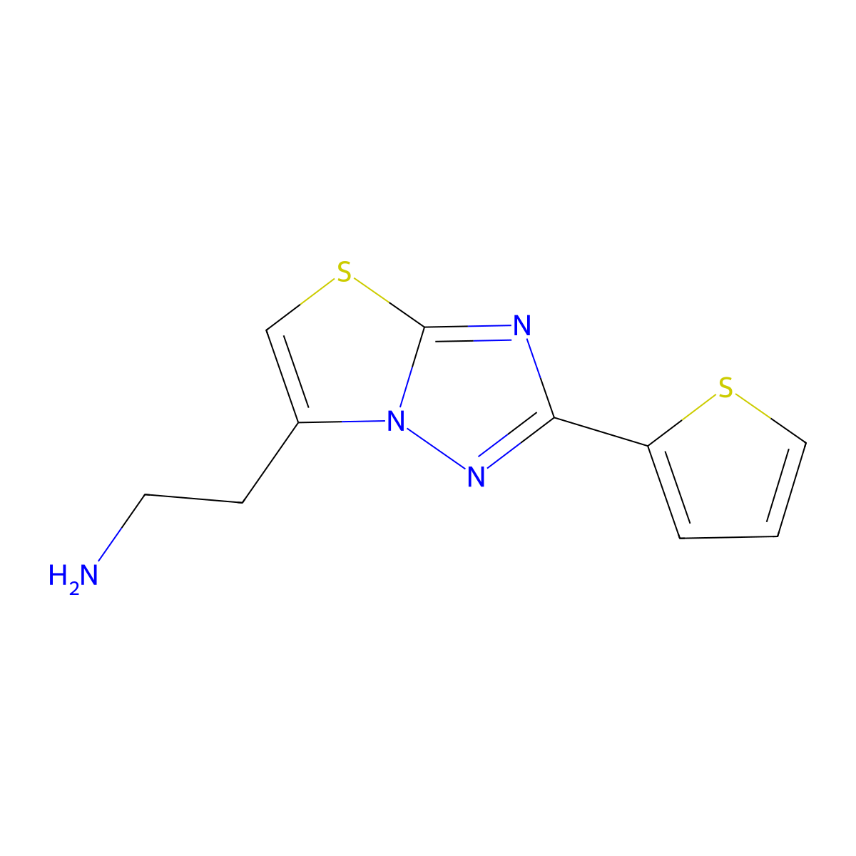 2-(2-(Thiophen-2-yl)thiazolo[3,2-b][1,2,4]triazol-6-yl)ethanamine molecular structure, CAS 1017232-61-9