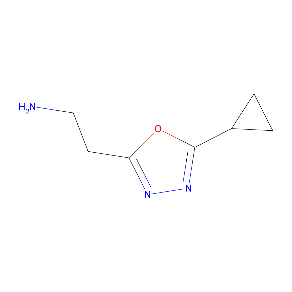 2-(5-Cyclopropyl-1,3,4-oxadiazol-2-yl)ethylamine molecular structure, CAS 1017232-88-0