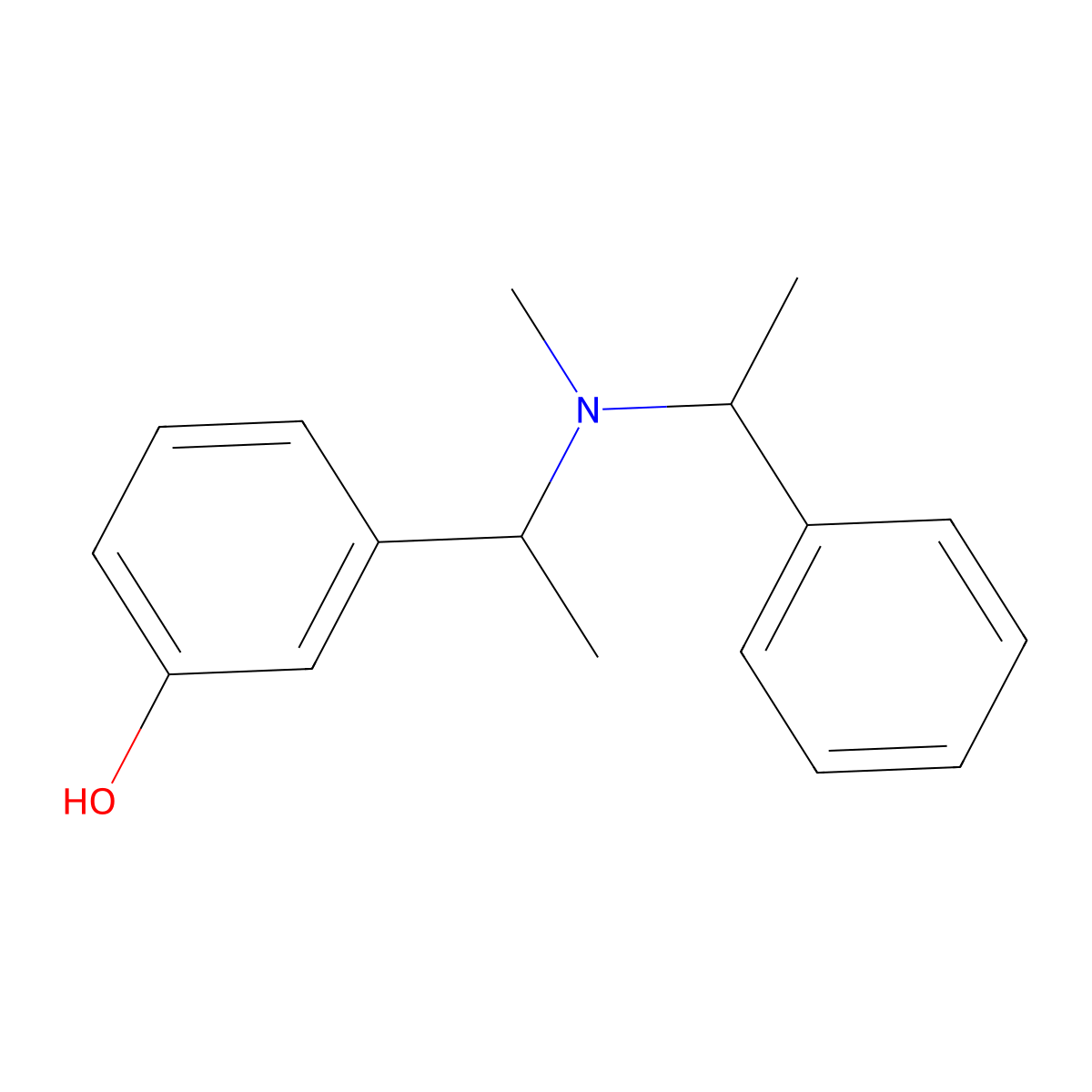 3-((S)-1-(Methyl((S)-1-phenylethyl)amino)ethyl)phenol molecular structure, CAS 1017234-23-9